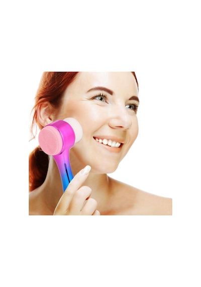 Çift İşlevli Renkli Cilt Yüz Temizleme Fırçası Peeling Masaj Etkili Gözenek Temizleyici Alet