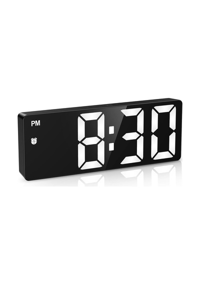 Oqımax Dijital Led Çalar Saat, Dijital Masa Saati, 4 Parlaklık, Tarih, 12/24 Saat, Erteleme Ve Dst Fonksiyonu, Büyük Diğer
