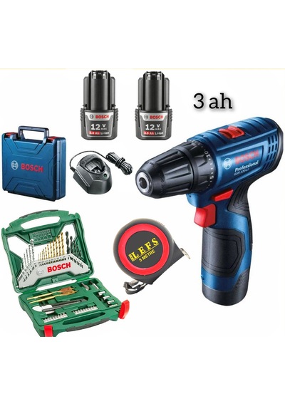 Bosch Profesyonel GSB-120-LI 12V Li-ion 2x3AH Akülü Vidalama + Bosch Tornavida Seti 50 Parça
