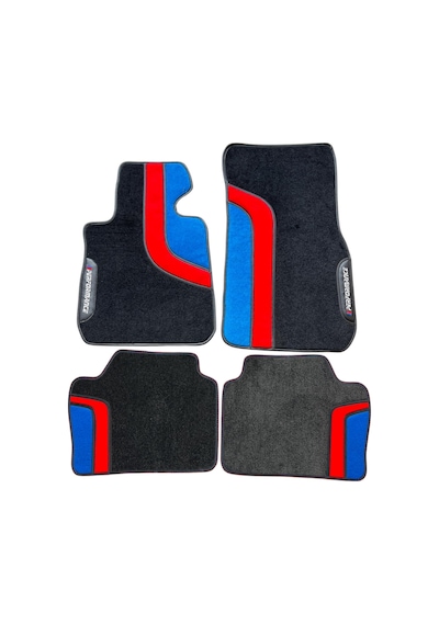 Oto Halı Paspas Seti Bmw 3 Serisi E36 Compact 1994 2000 Uyumlu Sport Kaymaz & Şık Tasarım - Si Yah Mavi Kirmizi