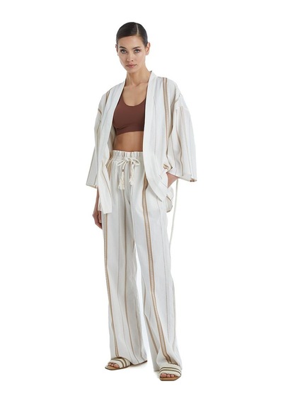 Blackspade Kadın Kimonolu Bej Pijama Takımı C2t0n4o06- 001