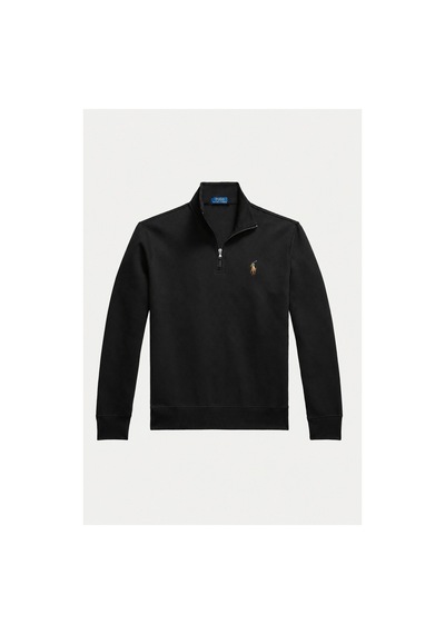Polo Ralph Lauren Çift Yüz Interlok Yarım Fermuarlı Sweatshirt Siyah