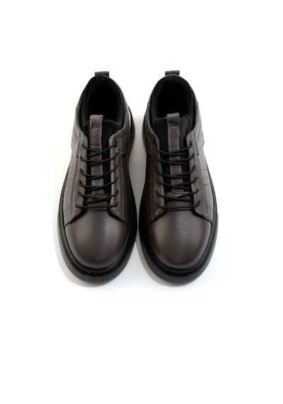 Gri Hakiki Deri Erkek Sneaker E01082010403 Gri