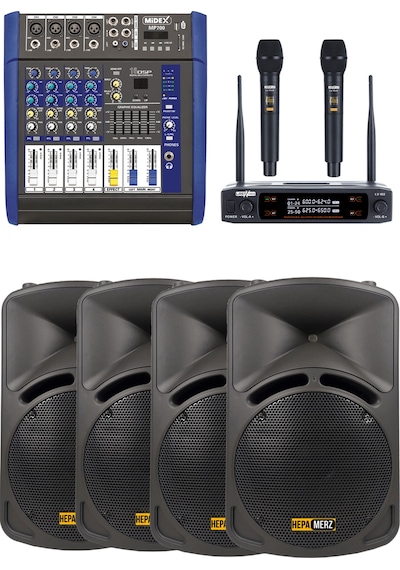 Lastvoice Bronz Paket-3 Profesyonel Ses Sistemi Mikser Hoparlör E