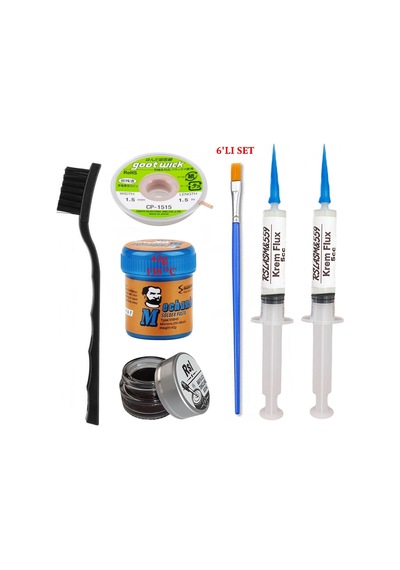 Krem Lehim Mchanc 138 C 42gr Havya Uç Temizleyici Flux Lehim Toplama Cp-1515 Lehim Emme Teli 2fırça Seti04
