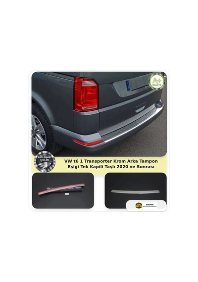 Vw T6.1 Transporter Krom Arka Tampon Eşiği Tek Kapılı Taşlı 2020 Ve Sonrası