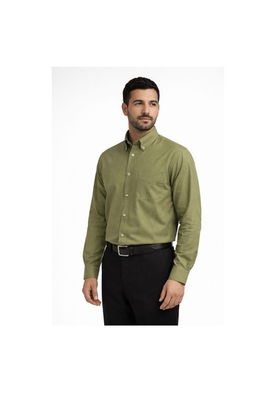 Dormen Uzun Kol Klasik Erkek Regular Fit Gömlek 7607 Yeşil
