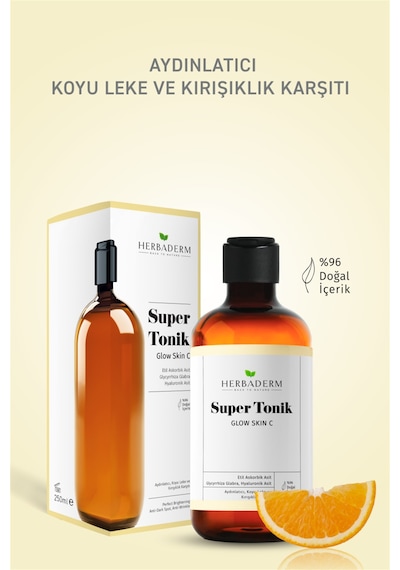 Herbaderm Glow Skin C Aydınlatıcı Leke Ve   Super Tonik 250 Ml