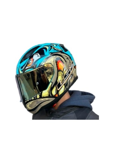 Ls2 Rapid 2 Gold Vizör Kask Neo Mavi Mor