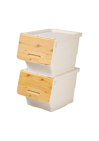 Motek Bambu Tekerlekli Organizer Çok Amaçlı Saklama Kutusu 2X12 L Çok Renkli