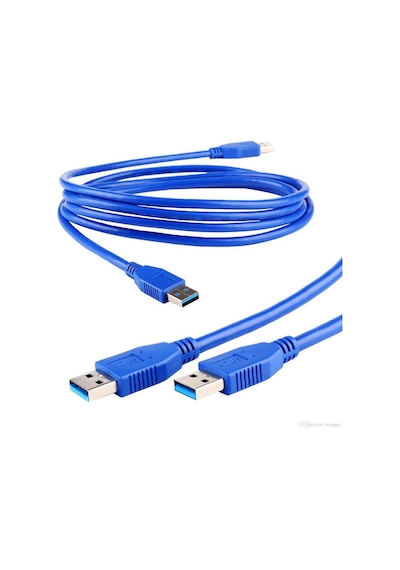 Usb 3.0 Erkek Erkek Kablo Mavi - Iki Ucu Erkek Usb Kablo - 3 Mt