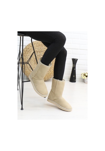 Nesilshoes Nesil Shoes Etna Ten Süet Orta Boy Agh Kadın Bot Bej-süet