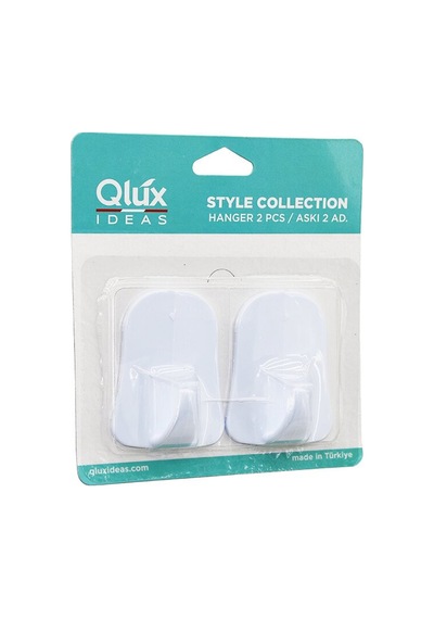 Qlux L-00735 2pcs Opak Beyaz Plastik Askı 5705