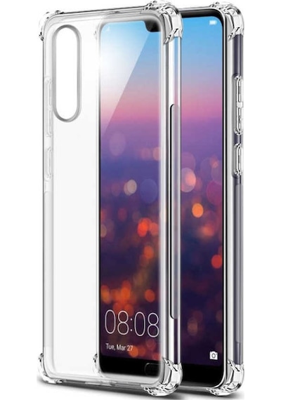 Huawei P20 Pro Şeffaf Kılıf Köşelerde Darbelere Karşı Ultra Kalınlık Antishock
