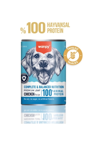 6 Adet Tahılsız Köpek %100 Gerçek Et Biftekli Ve Tavuklu Konserve Yaş Mama 375 Gr