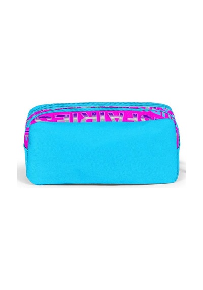 Coral High Kids Pembe Mavi Peri Desenli Simli İki Bölmeli Kalem Çantası 22399 Çok Renkli