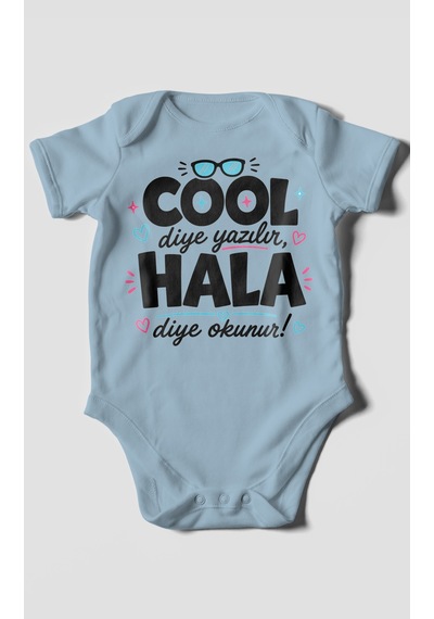 Morivokids Cool Diye Yazılır Hala Diye Okunur Kısa Kollu Bebek Body %100 Pamuk Zbn152-kk Bebe Mavisi