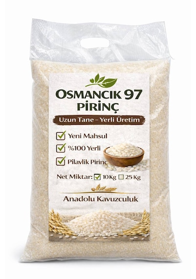 Osmancık 97 Pirinci Tane Tane Pişen Yerli Pirinç Osmancık 97, 5 Kg