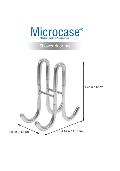 Microcase Paslanmaz Çelik Kauçuklu Çok Amaçlı Banyo Mutfak Dolap Vb Alanlar İçin Çift Yönlü Askılık Al5507 Gümüş