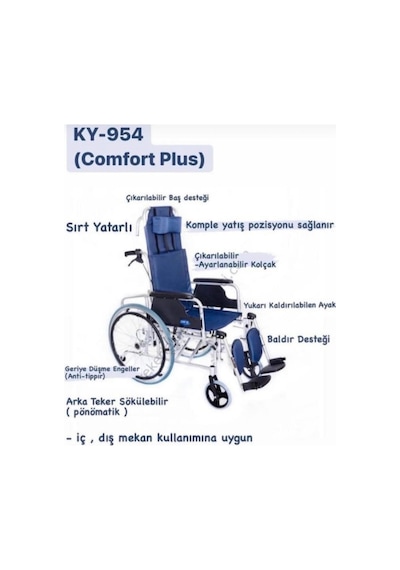 Medikaltec Özellikli Tekerlekli Sandalye Ky954lgc-46