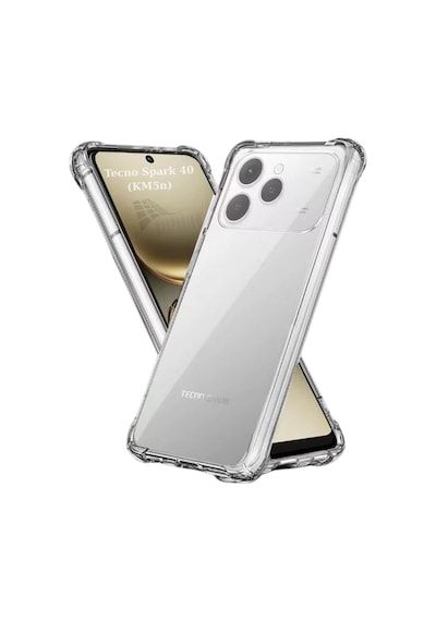 Tecno Spark 40 Km5n Uyumlu Silikon Kılıf - Darbe Emici Kamera Korumalı Esnek Kapak-şeffaf Şeffaf