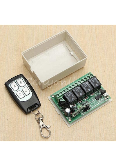 12v Adaptörlü 433 Mhz 4 Kanal Rf Kumanda Devresi Aç Kapa Kontrol Kartı