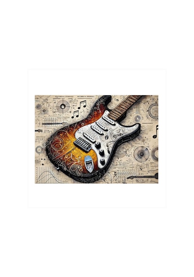 Klasik Elektro Gitar Model Mdf Tablo