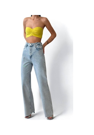 Lacarino 7937 Wıde Leg Kadın Jean Pantolon Lıght Blue