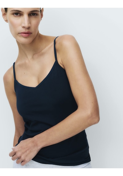 Marks & Spencer 3'lü Pamuk Karışımlı İnce Askılı Atlet T32004532 Lacivert