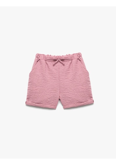 Koton Fiyonklu Beli Lastikli Cep Detaylı Basic Şort Lila 5skg40228aw Lila