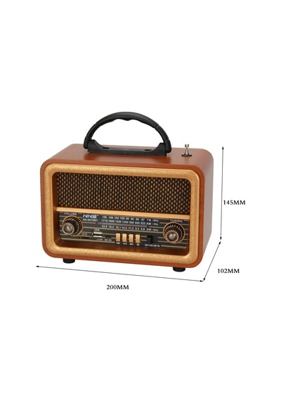 Nns Ns-8070Bt Ahşap Nostaljik Radyo Bluetooth Hoparlör Usb