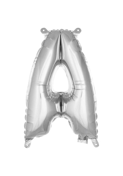 A Harf Gümüş Folyo Balon16 İnç 36 Cm