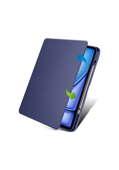 Apple Uyumlu iPad Air 11inç M2 2024 Kılıf Termik Kalem Bölmeli Dönebilen Standlı Kılıf Air 4./5.nesil