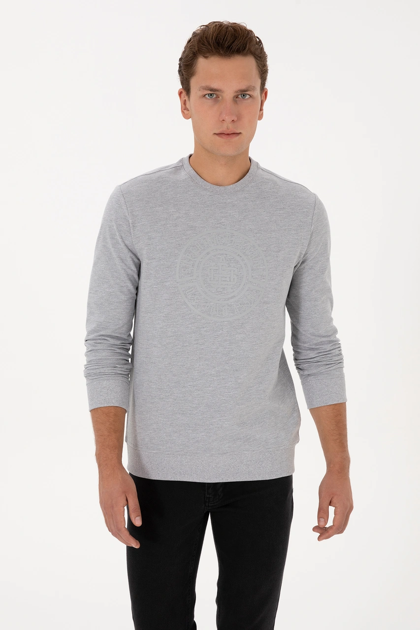 U.S. Polo Assn. Erkek Regular Fit Bisiklet Yaka Gri Melanj İnce Sweatshirt 50324788-VR086 U.S. Polo Assn. Erkek Regular Fit Bisiklet Yaka Gri Melanj İnce Sweatshirt 50324788-VR086