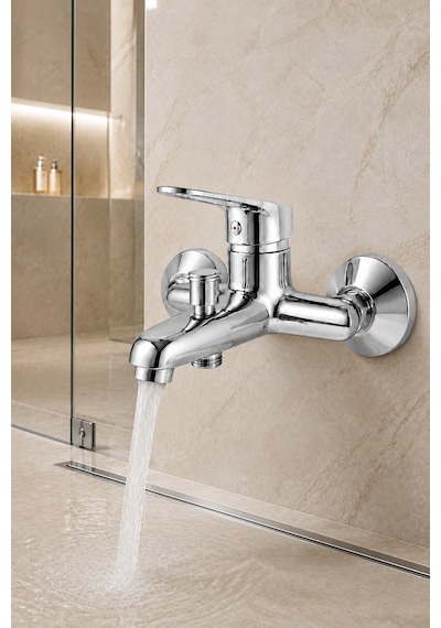 Krom Sıcak Soğuk Aç Kapa Mix Tek Kollu Banyo Bataryası