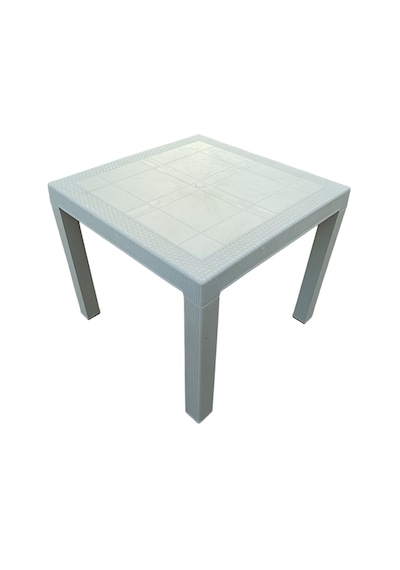 Evko Mobilya Rattan 90x90 Masa, Plastik Masa, Bahçe Balkon Teras Masası, Kare Masa, Dış Mekan Masası Cappuccino