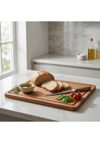 Doğal Akasya Ahşap Doğrama Ve Kesme Tahtası - Kesme Panosu - 32x21x1.5 Cm Çok Amaçlı Sunum Teps Diğer