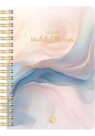 Süresiz Planlayıcı Spiralli Ajanda Defter Marble 17x24 Cm Çok Renkli
