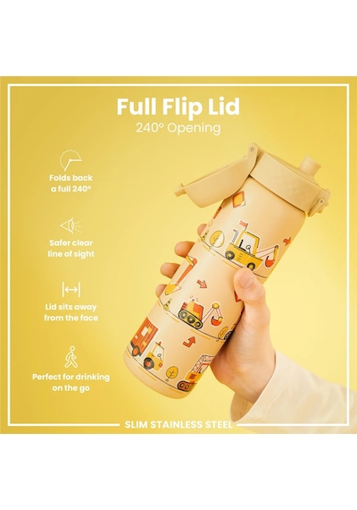 Ion8 - Paslanmaz Çelik İnce Suluk - İş Makineleri - 600 Ml - Sızdırmaz Çok Renkli