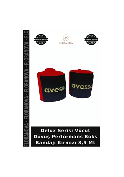 Delux Serisi Vücut Dövüş Performans Boks Bandajı Kırmızı 3,5 Mt