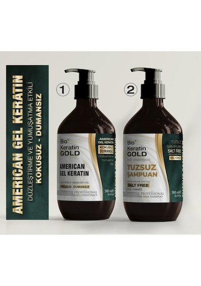 Bio Keratin Gold Kokusuz Dumansız 2'li Jel Keratin Seti