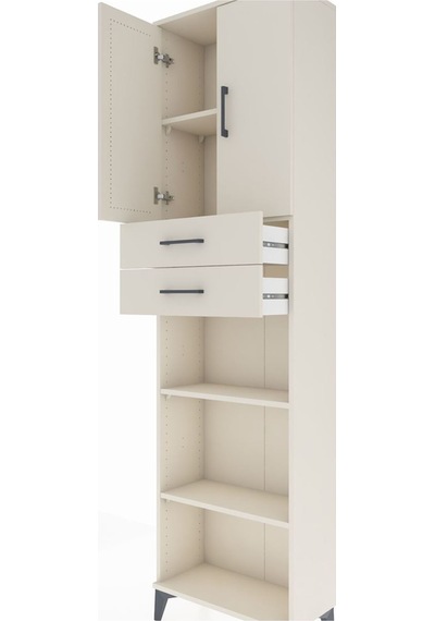 Arges Dolap 4 Raflı 2 Çekmeceli 2 Kapaklı 60x30x221 Aytaşı-ay... Aytaşı