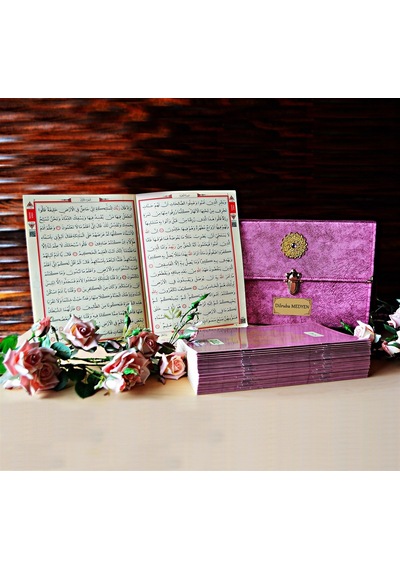 Kur'an-ı Kerim 30 Cüz Hatim Seti - Pembe Rahle Boy - Bilgisayar Hatlı- Medrese Kitabevi