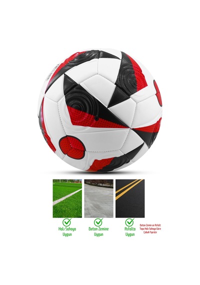 Telvesse Futbol Topu Avrupa Temalı Pompalı Set Sert Zemin Halı Saha Futbol Topu No:5 021 Çok Renkli