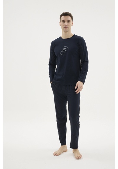 Angbutik Kocabey 9213 Erkek O.yaka Pijama Takım Lacivert