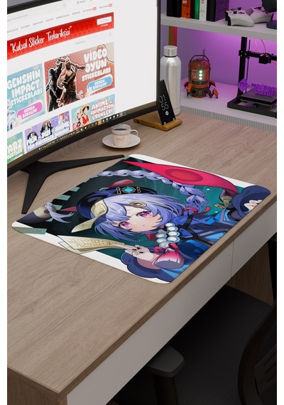 Qiqi Genshin Impact Anime Gacha V2 - 48x40 Xl Gaming Mouse Pad Fare Altlığı