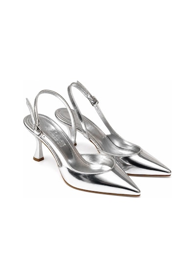 Asmi Shoes Kadın Siena Gümüş Ayna 7 Cm Topuklu Sivri Burun Arkası Açık Atkılı Ayakkabı GÜMÜŞ Asmi Shoes Kadın Siena Gümüş Ayna 7 Cm Topuklu Sivri Burun Arkası Açık Atkılı Ayakkabı GÜMÜŞ