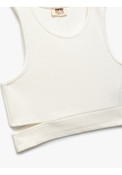 Koton Pencere Detaylı Slim Fit Bürümcük Kolsuz Bisiklet Yaka Crop Atlet Beyaz 5skg30020ak Beyaz Koton Pencere Detaylı Slim Fit Bürümcük Kolsuz Bisiklet Yaka Crop Atlet Beyaz 5skg30020ak Beyaz