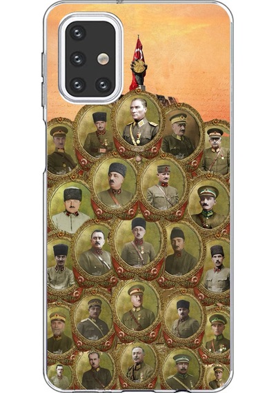 Samsung Galaxy M31s Uyumlu Atatürk Ve Kurtuluş Savaşı Komutanları Baskılı Silikon Kılıf Renkli
