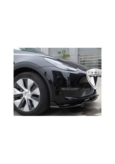 Tesla Model Y Ön Tampon Alt Spoyler - 3 Parça - Parlak Siyah